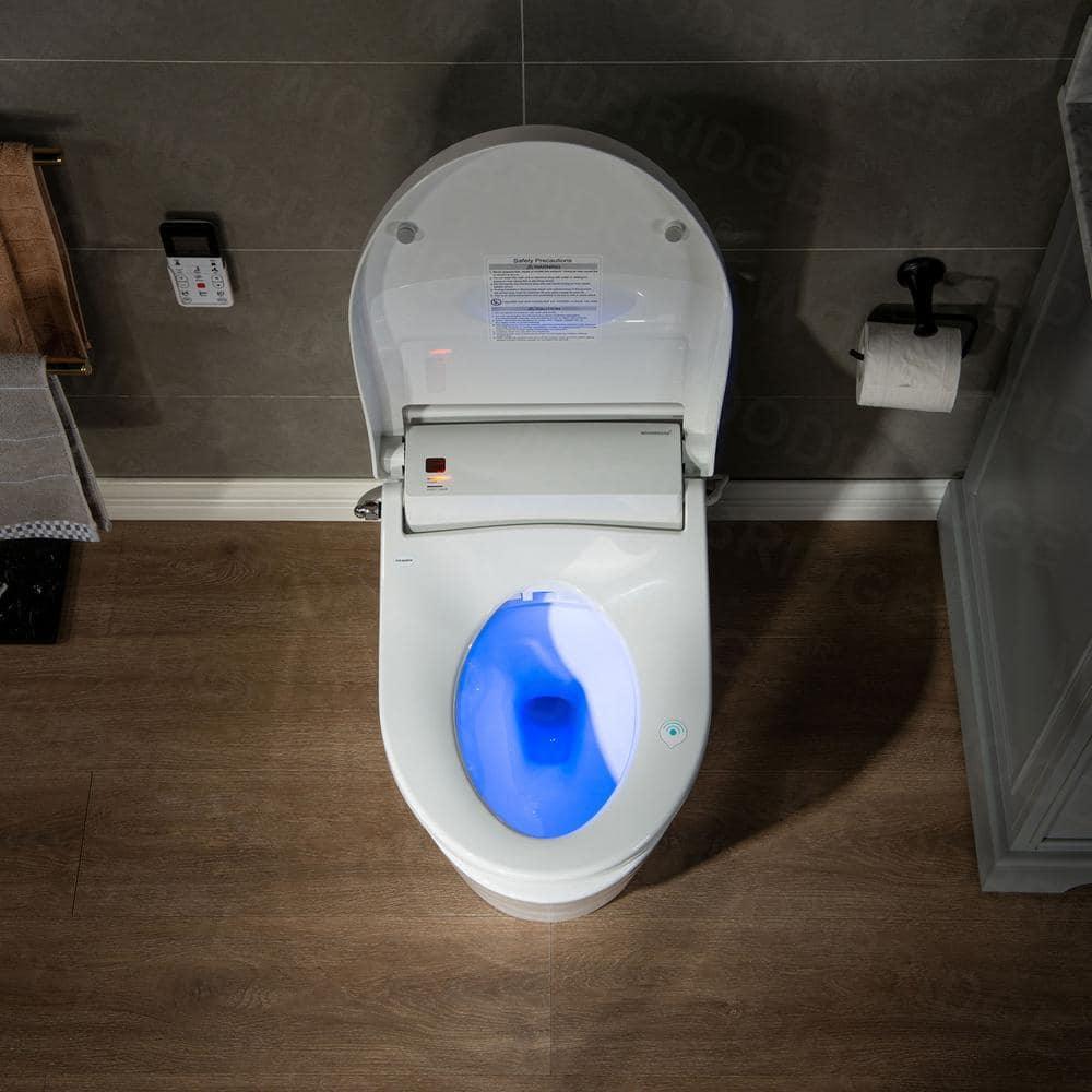 White Porcelain Elongated Dual Flush Smart Bidet Toilet