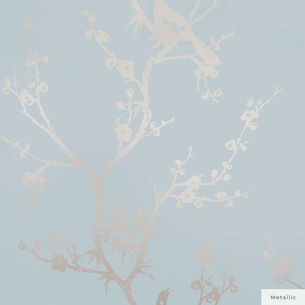 Cynthia Rowley Metallic Sea Bird Watching Vinyl Peel and Stick Wallpaper Roll (Covers 60 sq. ft.)