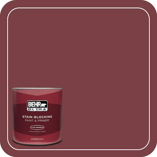 BEHR ULTRA 1 qt. #PMD-43 Velvety Merlot Extra Durable Flat Interior Paint & Primer