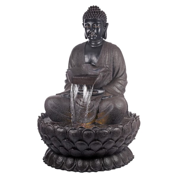 Alpine Corporation 53 in. Tall Outdoor Buddha Zen Water Fountain