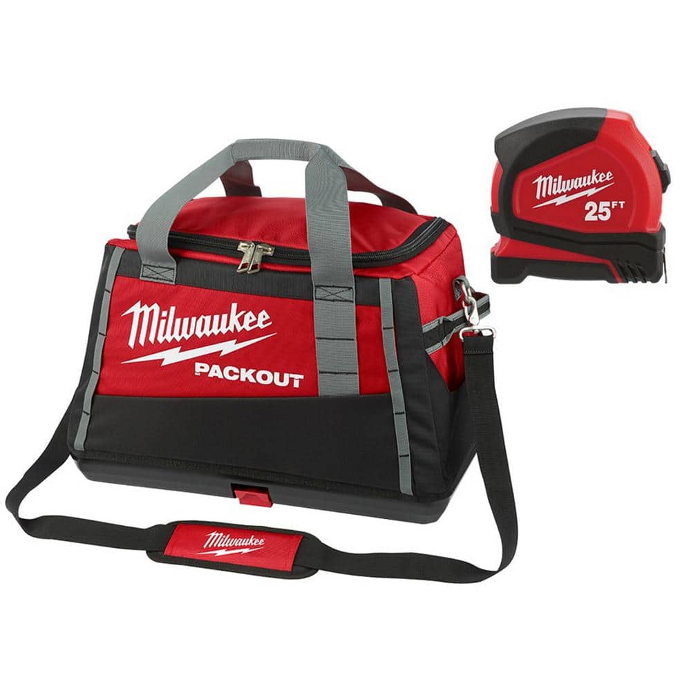 Milwaukee 20 in. PACKOUT Tool Bag with 25 ft. Compact Tape Measure-48