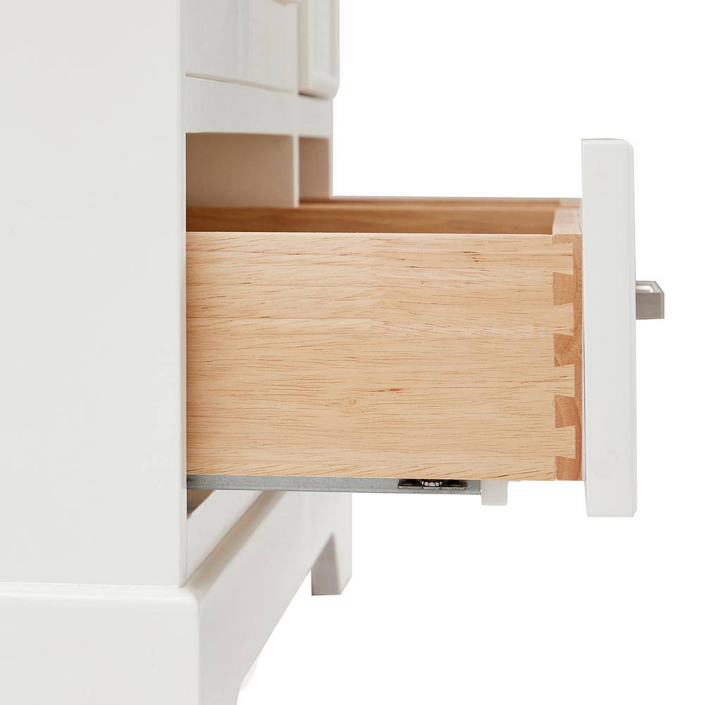 Stafford 54" White Freestanding Bathroom Vanity with Carrara Quartz Top