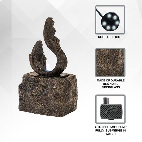 XBRAND 25 in H Stone-look Sculptural Modern Freestanding