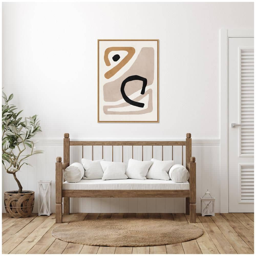 "Sylvie ""Neutral Abstract 1 Minimal Modern Art"" by July Art Prints Natural Framed Art Print 28 in. x 38 in." price history on PriceWatchPro