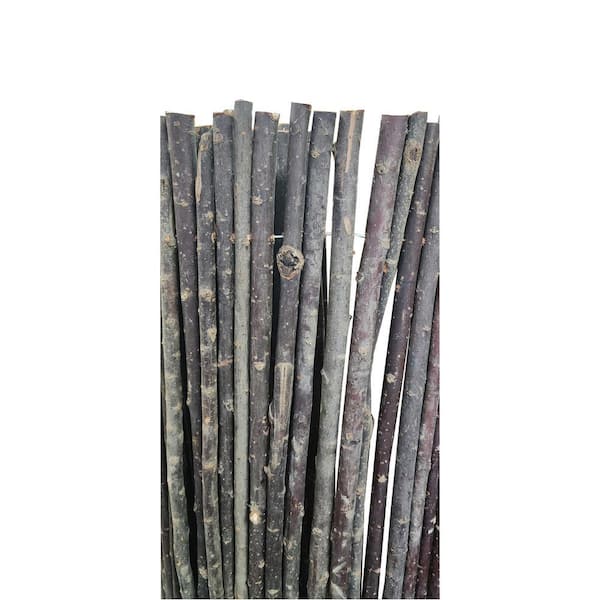 MGP 72 in. H x 72 in. L Large Willow Wood Poles Garden Fence WPF-6