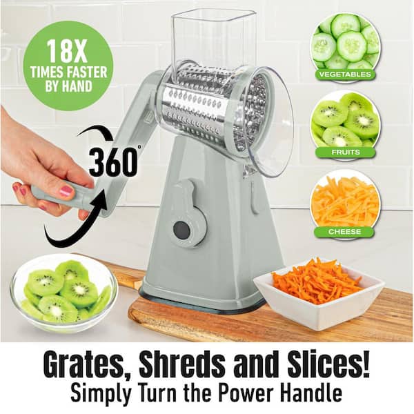 As Seen on TV - NutriSlicer 3-in-1 Spinning/Rotating Mandoline and Countertop Food Slicer and Grater in Olive
