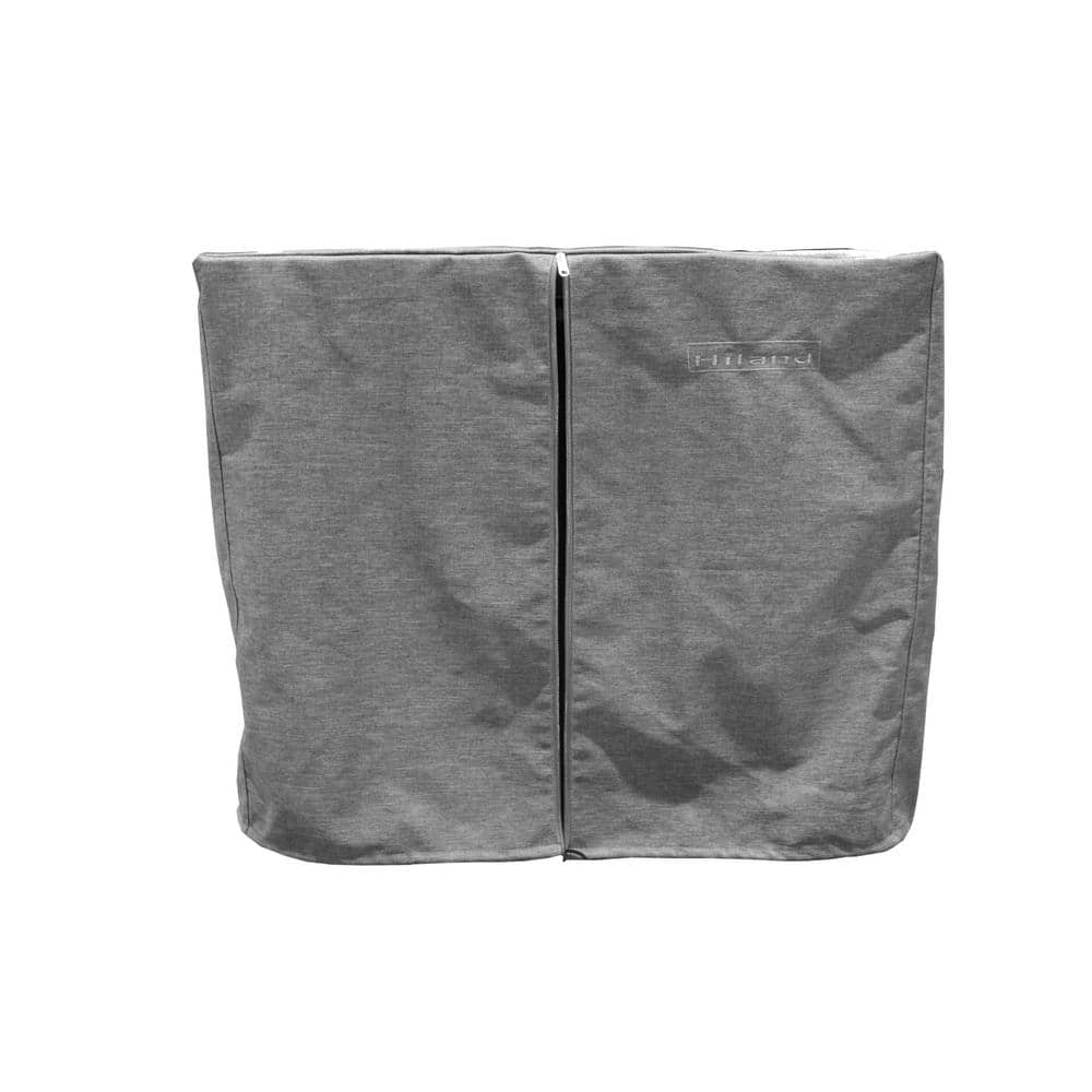 Heavy Duty Gray Polyester Fire Pit Cover with Zipper