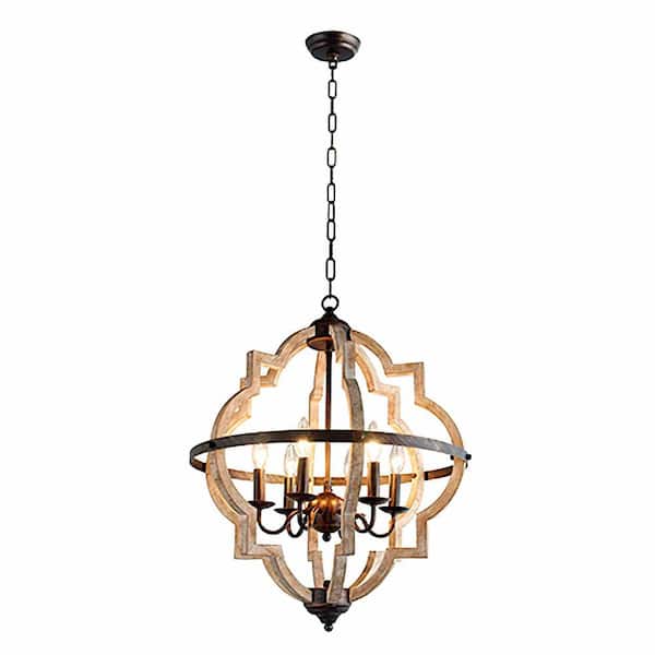 Unbranded 6-Light Black and Gold Spots Candlestick Chandelier