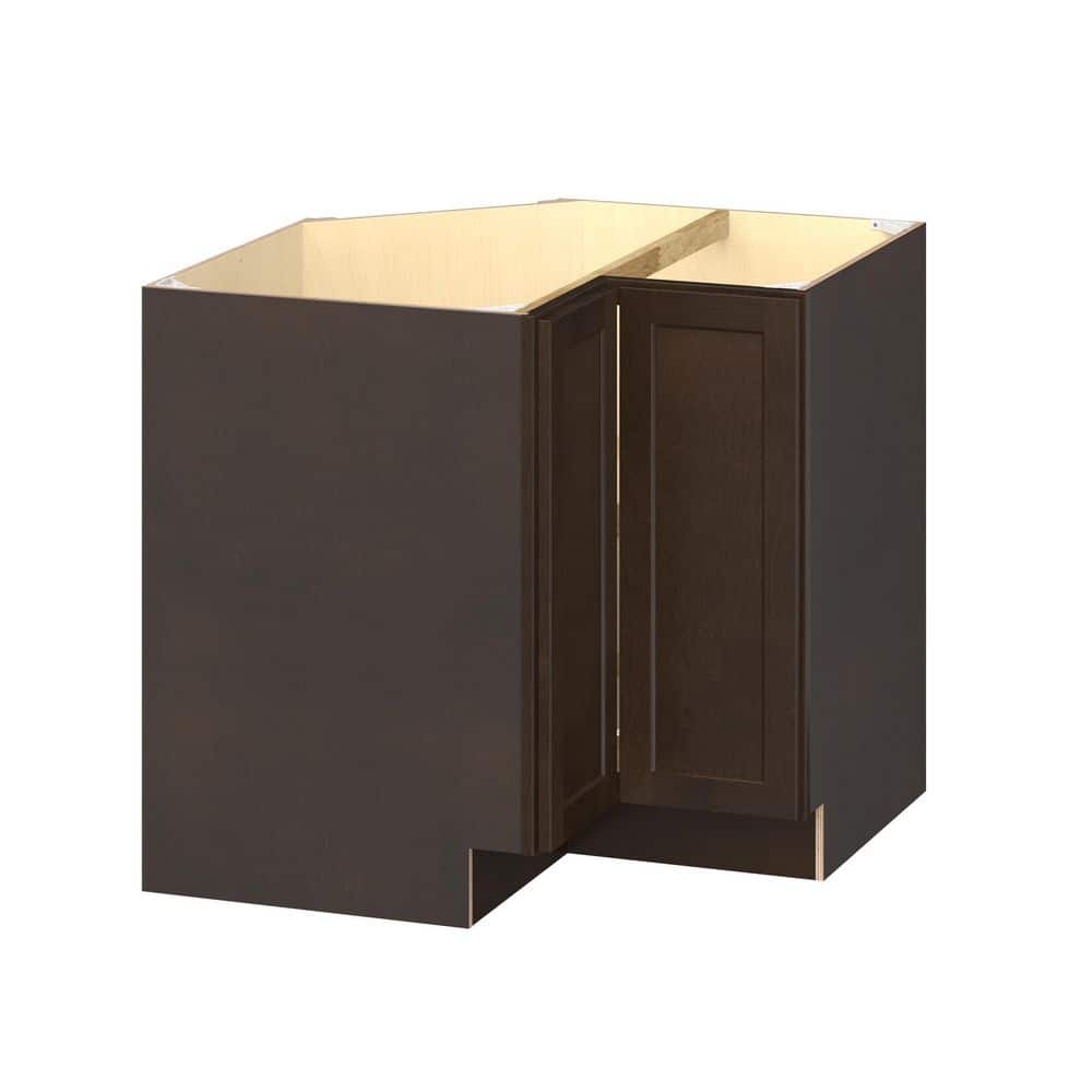 Emerson Cocoa Wooden Lazy Susan Base Corner Ready to Assemble Kitchen Cabinet (36 in. W x 34.5 in. H x 36 in. D)