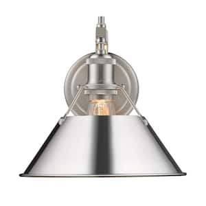 Orwell PW 1-Light Wall Sconce in Pewter with Chrome Shade