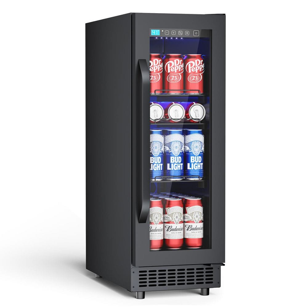12 in. 2 cu. ft. 60-Bottle Capacity Built-in Beverage Refrigerator with Stainless Steel LED Display, Black