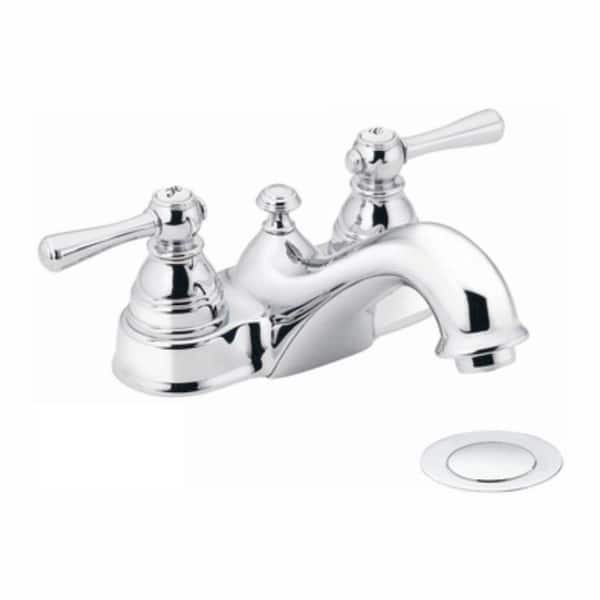 MOEN Kingsley 4 in. 2-Handle Bathroom Faucet in Chrome with Drain Assembly