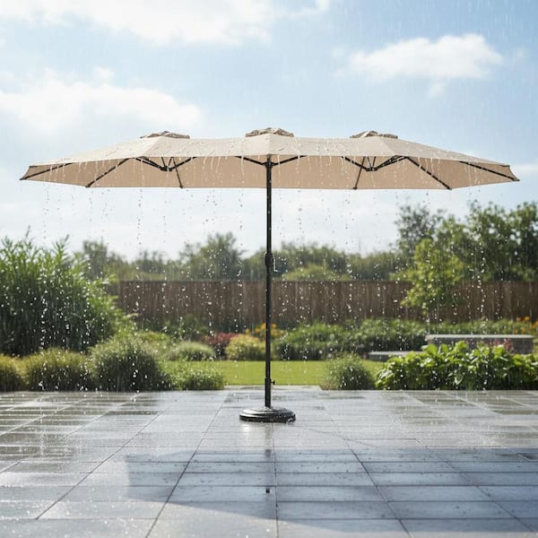 12x14 patio umbrella rectangular PURPLE LEAF Cantilever 10' X 12' Large, Wind Resistant,Beige resistant to ensure durability and comfort PURPLE LEAF 9x12ft Patio Umbrella