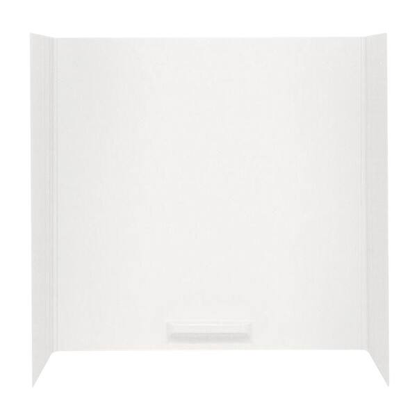 Swan 48 in. x 72 in. x 58 in. 5-Piece Easy Up Adhesive Alcove Tub Surround in White