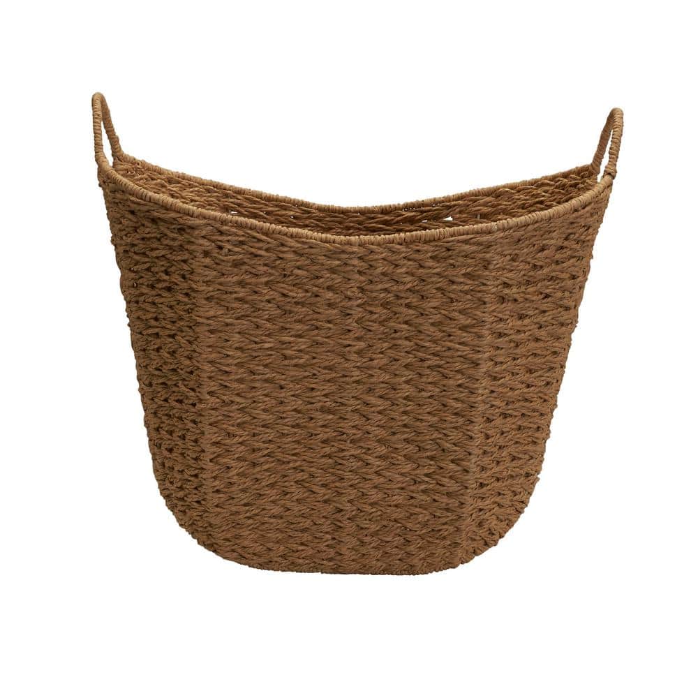 Natural Seagrass Oval Wicker Storage Basket with Handles