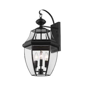 Westover Black Outdoor Hardwired Lantern Wall Sconce with No Bulbs Included