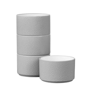 Colortex Stone Gray 3.75 in., 9 fl.oz. Porcelain Mini Bowls, (Set of 4)