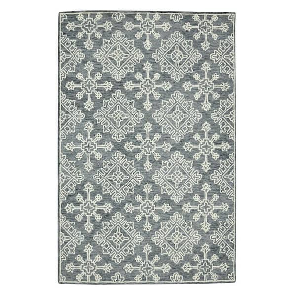8 ft. x 10 ft. Multi-Colored Wool Oriental Hand Hooked Area Rug