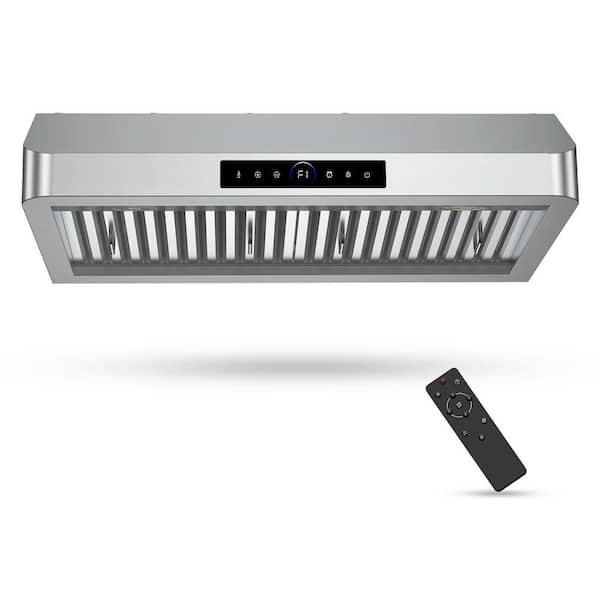 30 in. 900CFM Ducted Under Cabinet Range Hood with 3-Speed Gesture Sensing & Touch Control Panel in Stainless Steel
