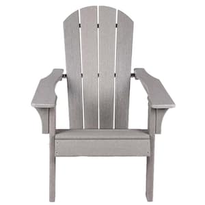 22.50 in. W Weather Resistant HDPE Material Outdoor Adirondack Chair in Gray