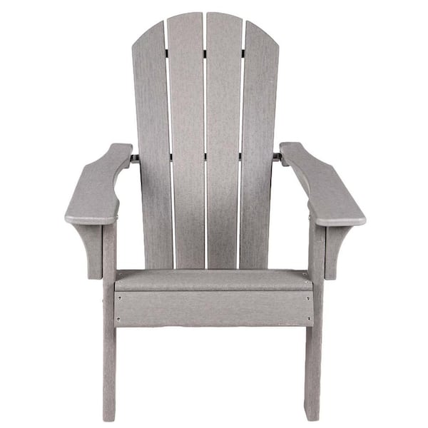 Tunearary 22.50 in. W Weather Resistant HDPE Material Outdoor Adirondack Chair in Gray