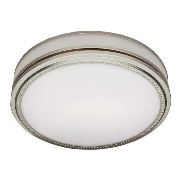 Opera Decorative 110 CFM Bathroom Ventilation Exhaust Fan with Light and Night-Light in Brushed Nickel