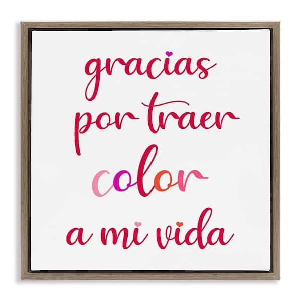 Stupell Industries Thanks for Bringing Color by SD Graphics Studio Brown Floater Frame Typography Graphic Art Print 18 in. x 18 in.