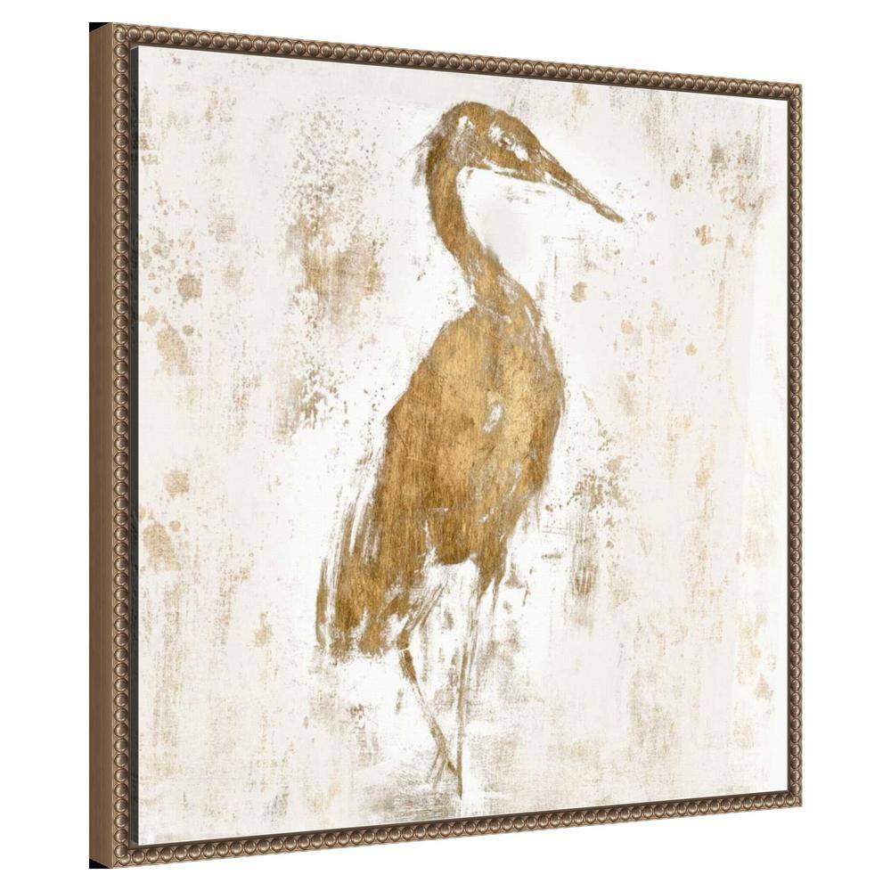 Gilded Heron Abstract Canvas Framed Wall Art 22 x 22-in