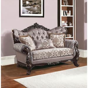 70 in. Pink Solid Faux Leather 2-Seater Loveseat