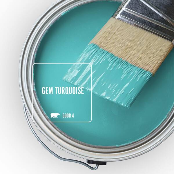 1 qt. #500B-4 Gem Turquoise Satin Enamel Exterior Paint & Primer