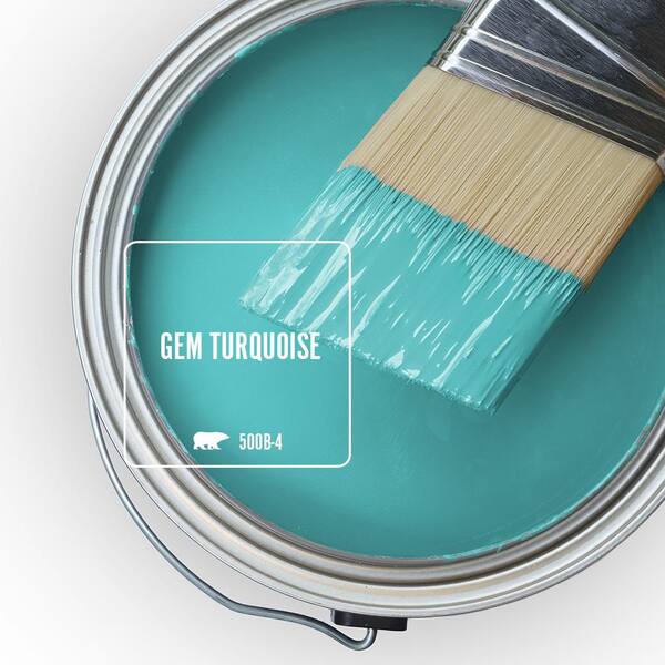 BEHR Premium Plus 5 gal. #500B-4 Gem Turquoise Satin Enamel Exterior Paint & Primer