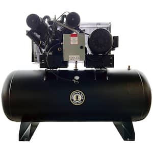 Industrial Gold 120 Gal. 10 HP Horizontal 3-Phase Low RPM 175 PSI Electric Air Compressor with Quiet Operation