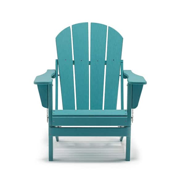 Unbranded Classic Light Blue Folding Plastic Adirondack Chair