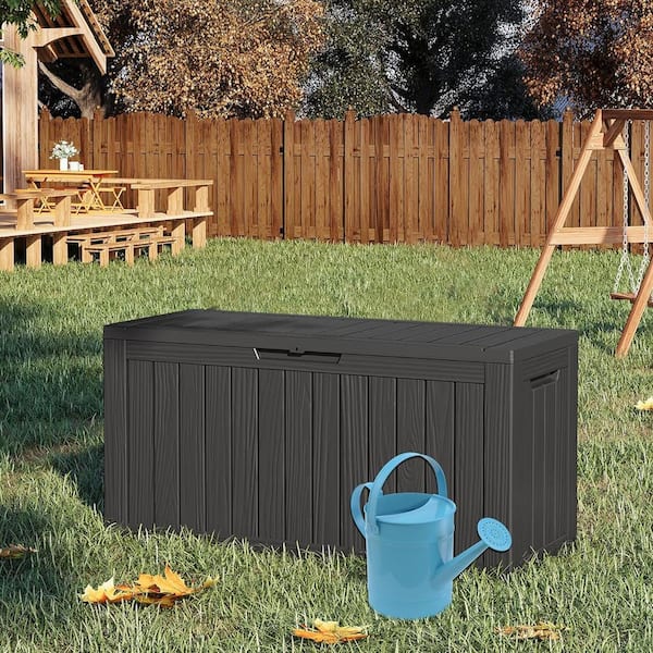 BLACK OUT「ブラックアウト」 LD-BOX1.2 72 Gal. Black Resin Lockable Deck Box Z0DDP6R2JL - The Home Depot