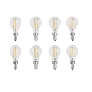 Lamsky A15 E12 Candelabra Base led Bulbs,4W 2700K Warm White,40W Incandescent Equivalent,G45 Clear Glass Globe Shape,Non Dimmable,4 Pack