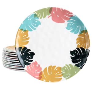 Tropical Sway 12-Piece 9 in. Round Melamine Dessert Plate Set