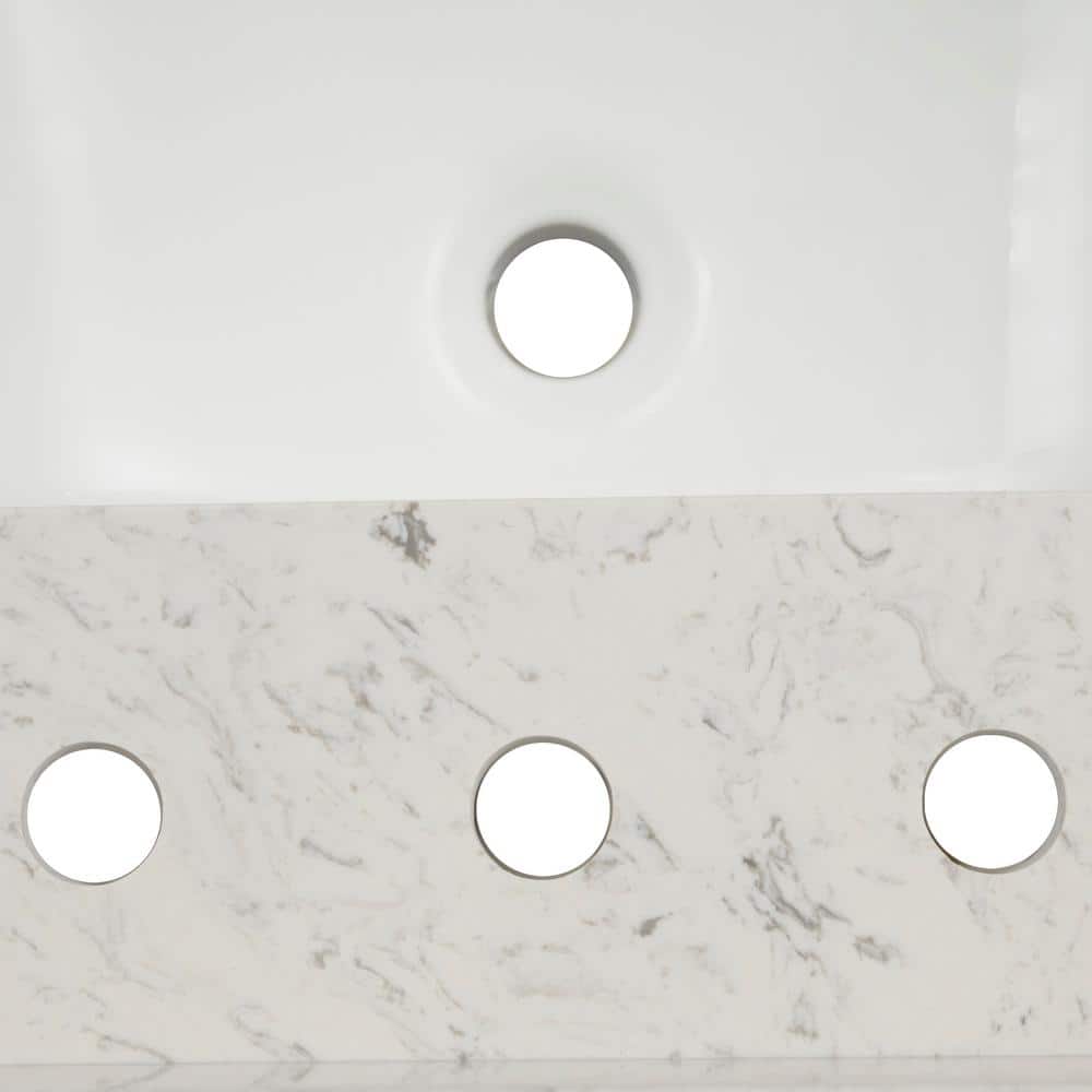 49 in. White Marble Vanity Top with Single Sink