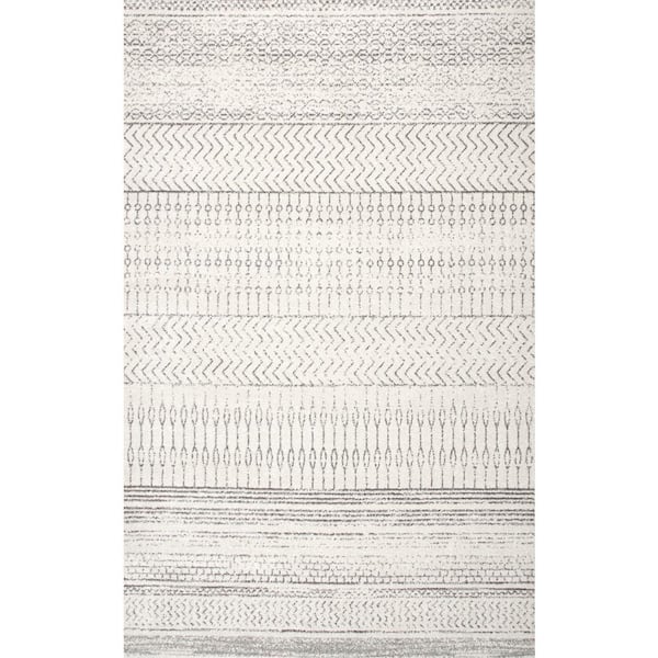 Home Decorators Collection Nova Stripes Gray Doormat 3 ft. x 5 ft. Area Rug