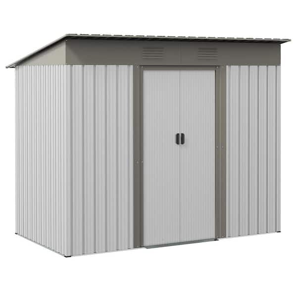 TANKY TRADING INC 7 ft. W x 4 ft. D Outdoor Metal Tilt Storage Shed ...