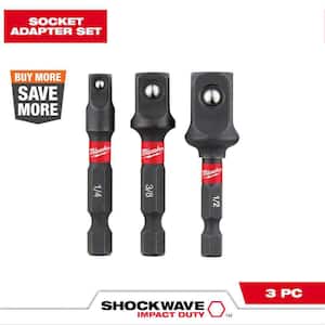 SHOCKWAVE Impact Duty 1/4 in. Hex Shank Socket Adapter Set (3-Piece)