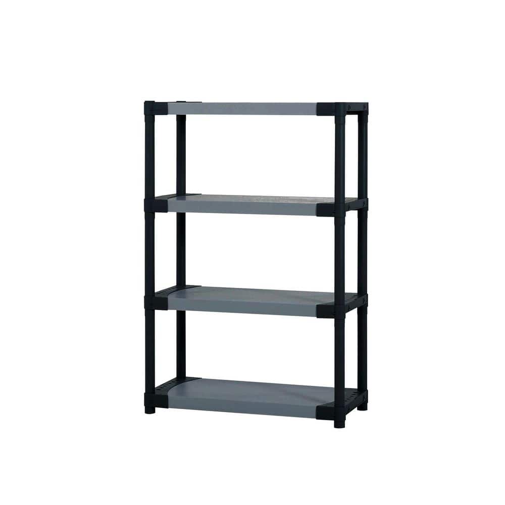 Resin 4-Shelf High Capacity Shelving Unit in Gray and Black 42 in. W x 54 in. H x 16 in D price history on PriceWatchPro