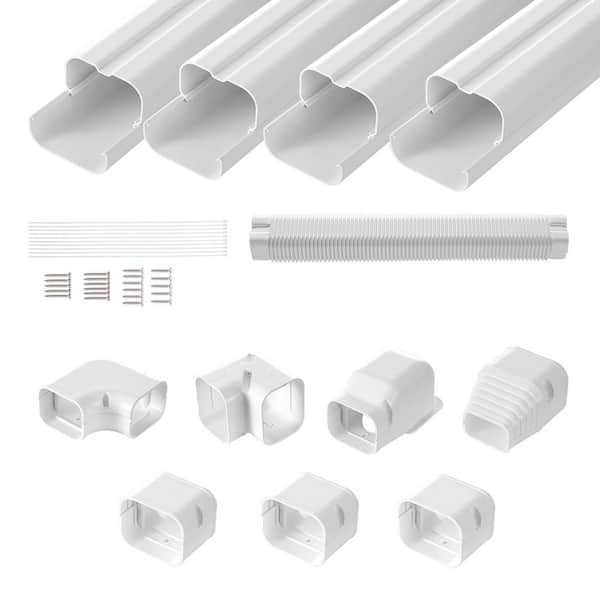 Mini Split Line Set Cover 3 in. W 15.8 ft. L PVC Decorative Pipe Line Cover for Air Conditioner with 4-Ducts 2025 Update