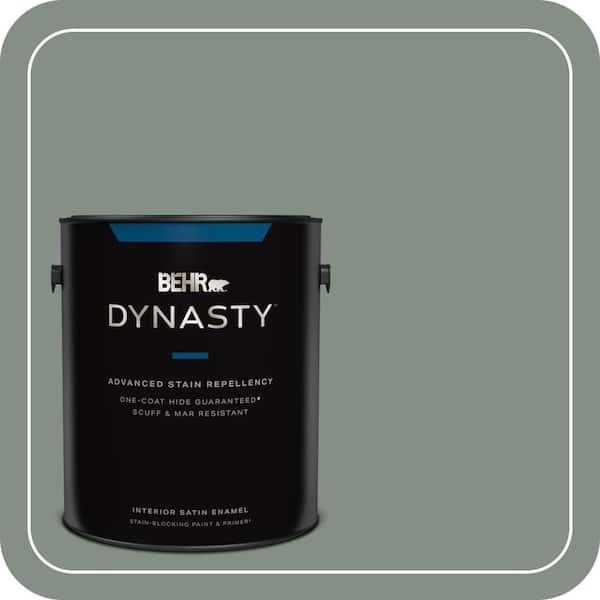 BEHR DYNASTY 1 gal. #ECC-49-3 Forest Moss Satin Enamel Interior Stain-Blocking Paint & Primer