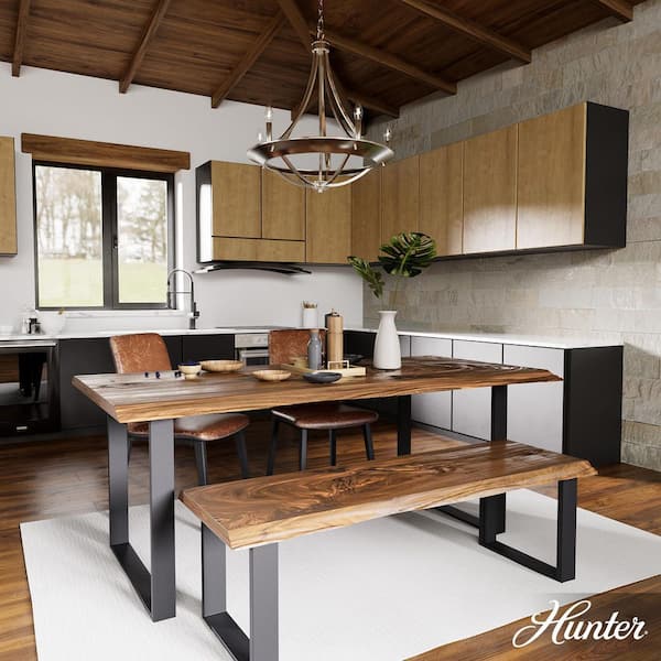 Hunter Merlin 5-Light Satin Brown Industrial Led Chandelier