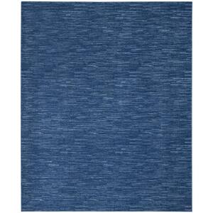 Essentials Navy Blue 6 ft. x 9 ft. Solid Indoor/Outdoor Geometric Ombre Contemporary Area Rug