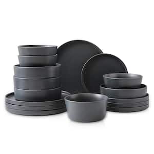 Celina 16-Piece Grey Stoneware Dinnerware Set Service for 4