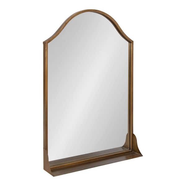 Kate and Laurel Gramera 20.00 in. W x 30.25 in. H Arch Metal Gold Framed Traditional Wall Mirror
