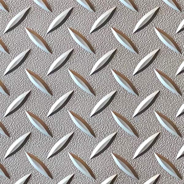 Textured Slip Resistant Diamond Plate 20 ft. x 20 ft. Silverl Vinyl Garage Flooring Rolls 3-Piece 2-Car Garage Kit