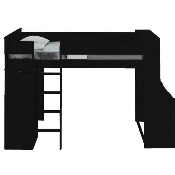 HomeRoots Amelia Black Twin Loft Bed