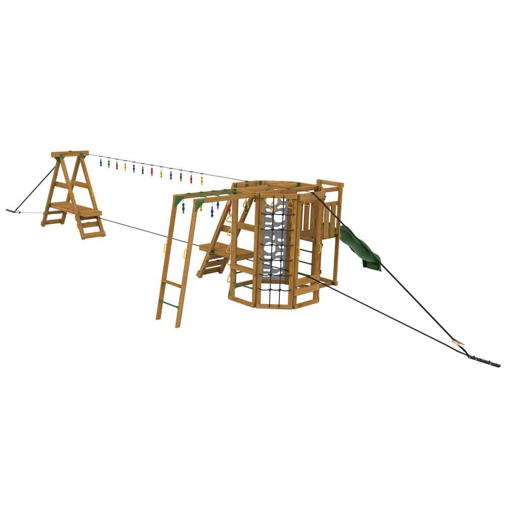 Ninja Power Platform Silver Wooden Outdoor Playset (Factory Pre